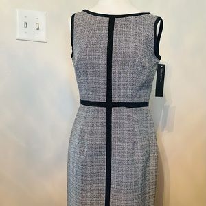 Gray and black sheath dress